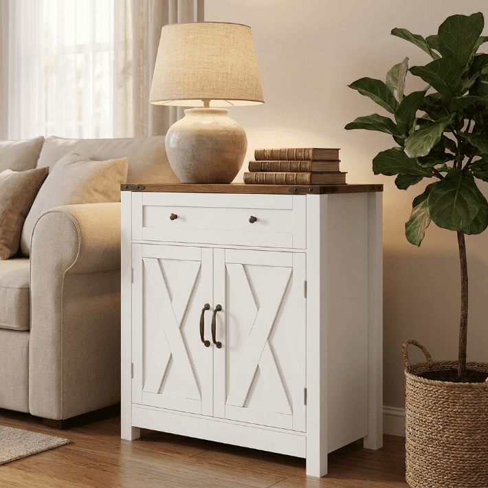Elladera Exnote 30" Coffee Bar Station Cabinet, Kitchen Storage Sideboard with
