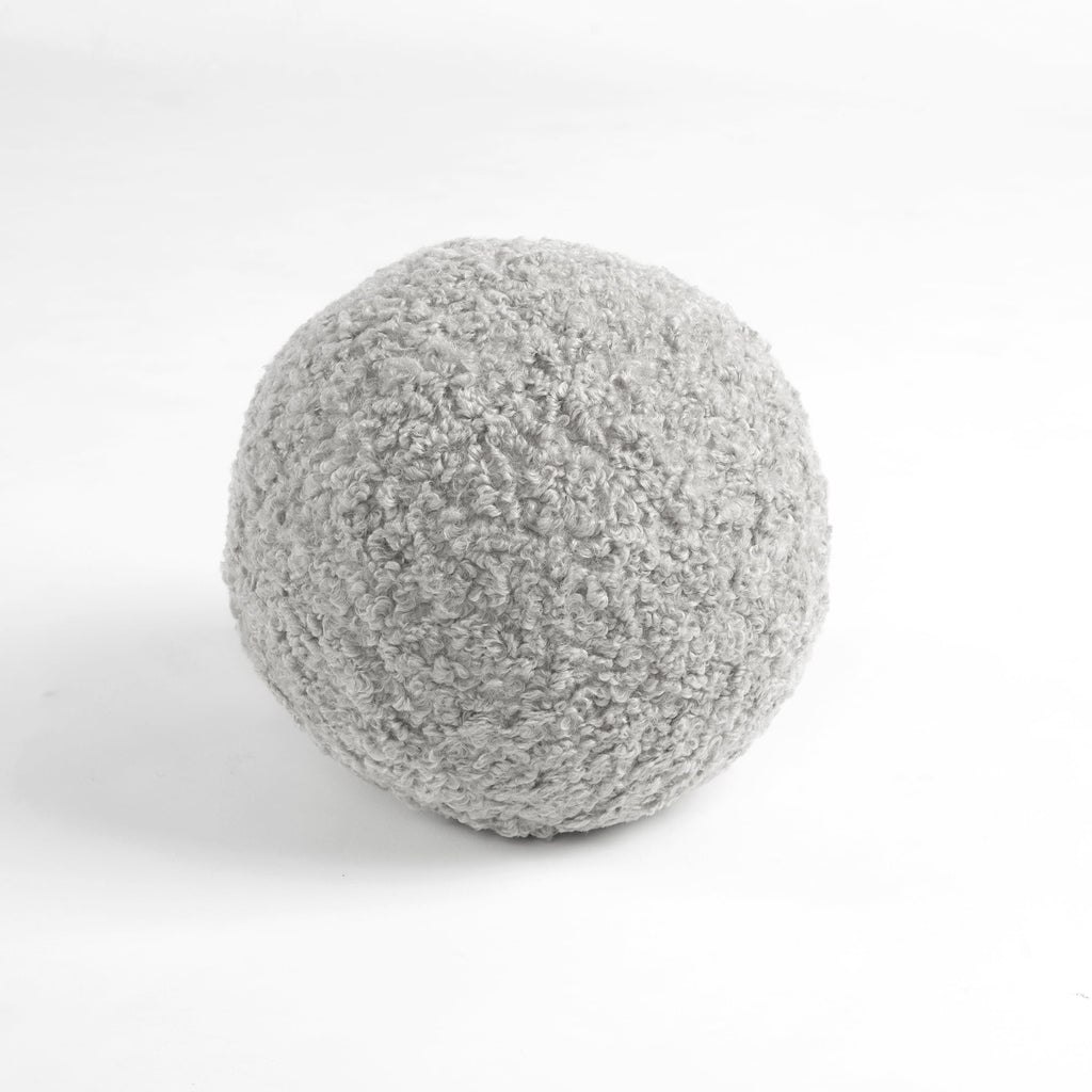 Elladera Lush Decor Neo Boucle Sphere Ball Throw Pillow 1 Piece 10" Round Gray