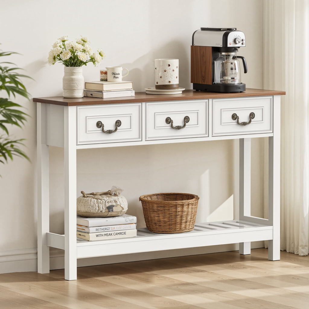 Elladera SPANSPACE Farmhouse Console Table with 3 Drawer, 47'' Entryway Table with