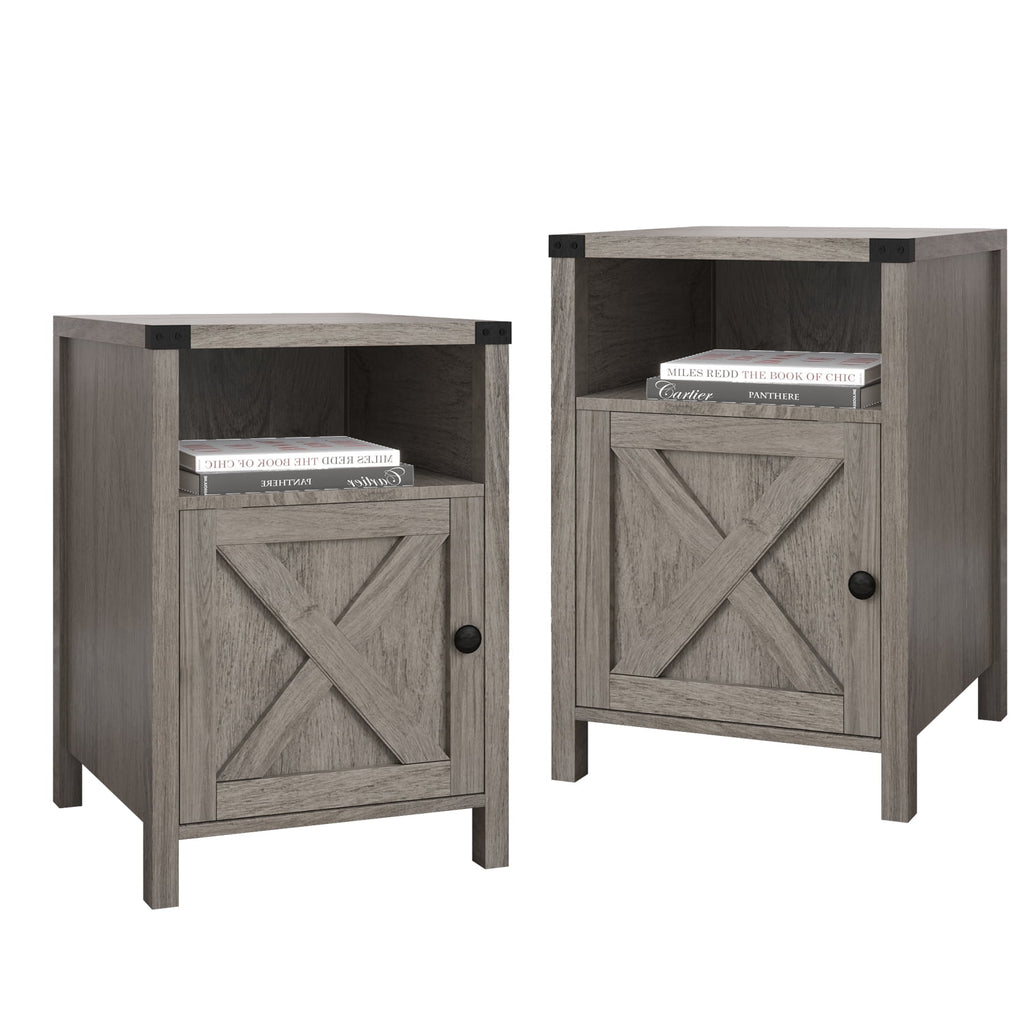 Elladera Catrimown Farmhouse End Table for Living Room Set of 2, Side Table