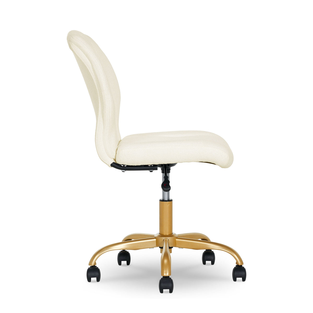 Elladera Bouclé Armless Office Chair for Adults and Teens, Cream