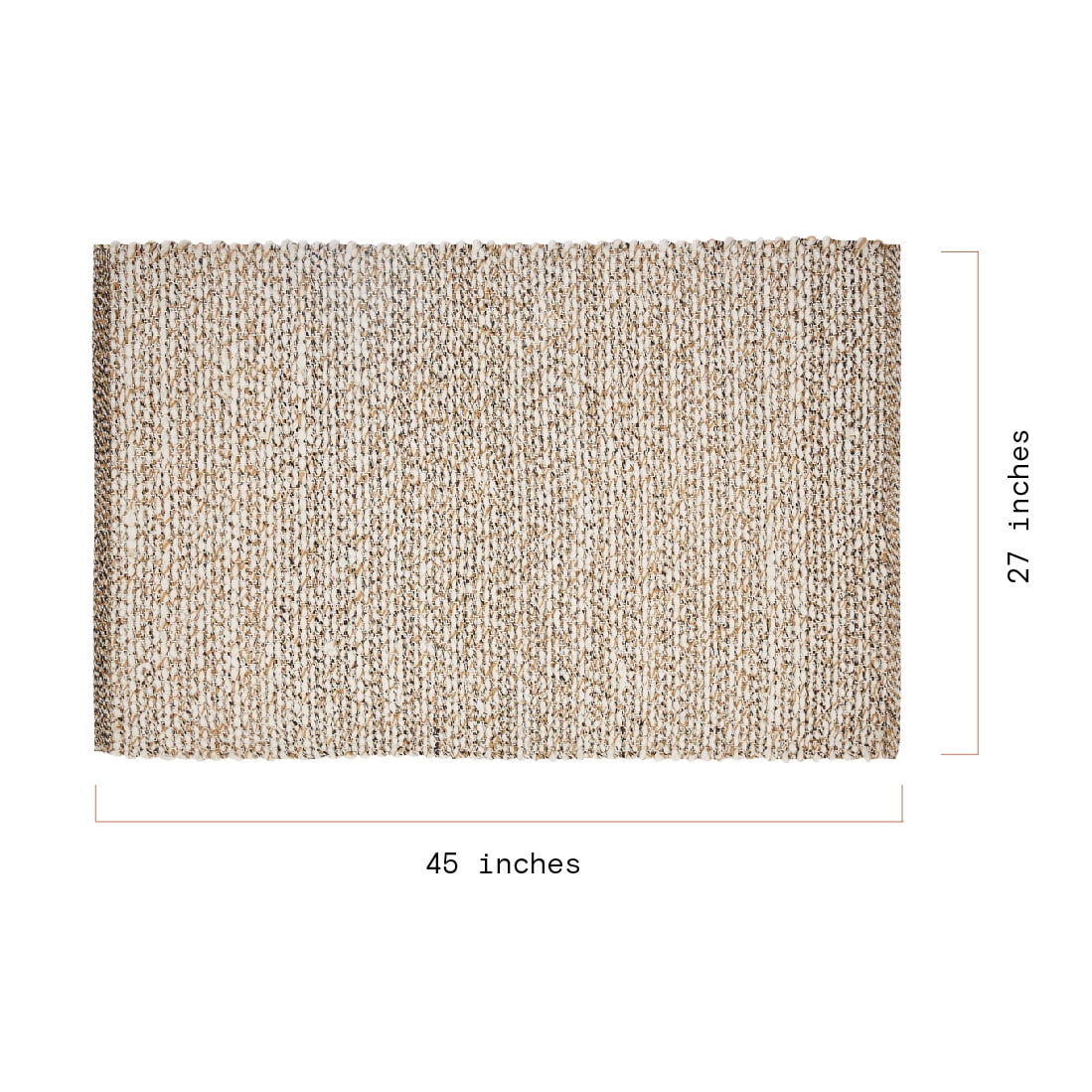 Elladera Beautiful Woven Boucle Scatter Rug by Drew Barrymore, 27" x 45", Ivory/Brown