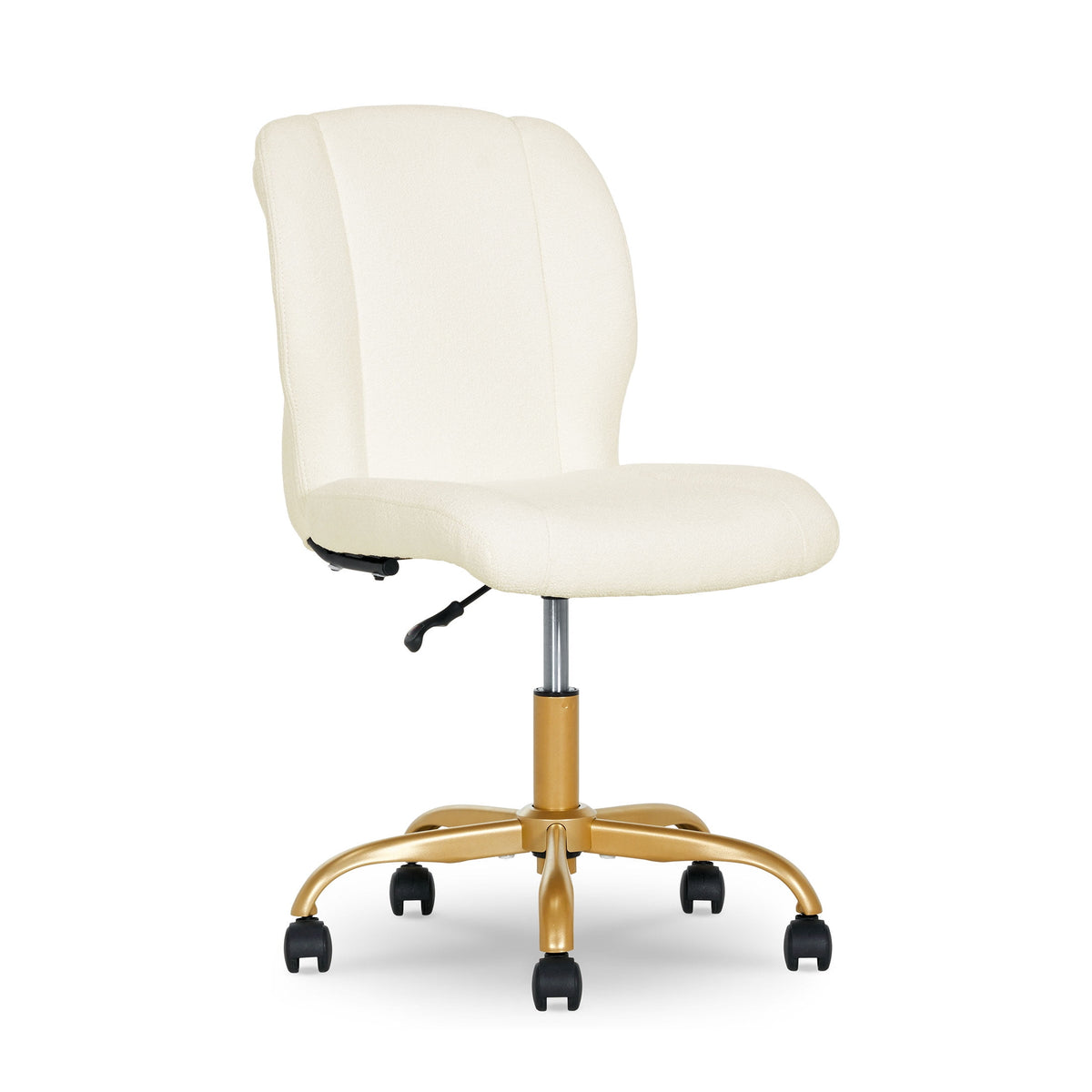 Elladera Bouclé Armless Office Chair for Adults and Teens, Cream