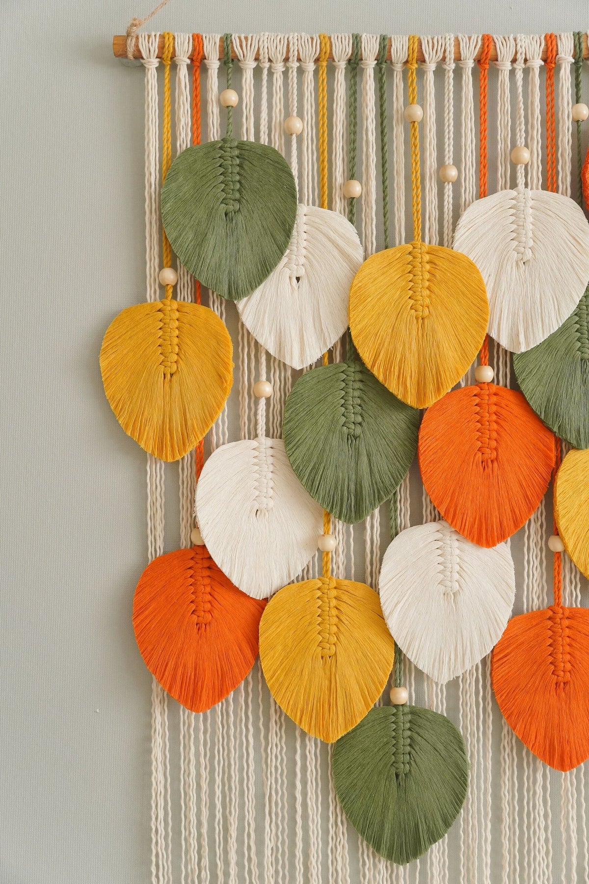 Green Leaves Macrame Wall Hanging | Minimalist Decor